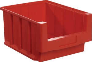 Skrzynka regałowa VKB dł. 300 x szer. 230 x wys. 150 mm czerwony polipropylen LA