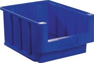 Skrzynka regałowa VKB dł. 300 x szer. 230 x wys. 150 mm niebieski polipropylen L