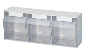 Zestaw z przezroczystymi pojemnikami wys. 242 x szer. 600 x gł. 203 mm 3 x E two