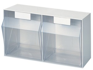 Zestaw z przezroczystymi pojemnikami wys. 353 x szer. 600 x gł. 306 mm 2 x F two