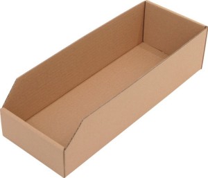 Skrzynka regałowa dł. 400 x szer. 150 x wys. 100 mm brązowy tektura 1-falista