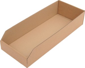 Skrzynka regałowa dł. 500 x szer. 200 x wys. 100 mm brązowy tektura 1-falista