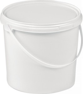 Wiadro 3 l PP biały z uchwytem pałąkowym i pokrywą śred. 200 mm wysokość 156 mm