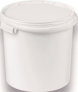 Wiadro 15 l PP biały z uchwytem pałąkowym i pokrywą śred. 308 mm wysokość 316 mm