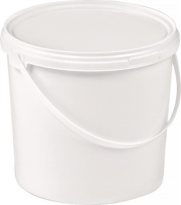 Wiadro 3 l PP biały z uchwytem pałąkowym i pokrywą śred. 200 mm wysokość 156 mm