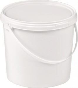Wiadro 5 l PP biały z uchwytem pałąkowym i pokrywą śred. 225 mm wysokość 188 mm