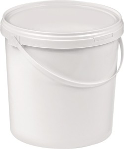 Wiadro 10 l PP biały z uchwytem pałąkowym i pokrywą śred. 270 mm wysokość 265 mm