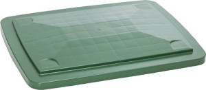 Pokrywa dł. 945 x szer. 725 mm zielony polietylen HD do pojemników transportowyc