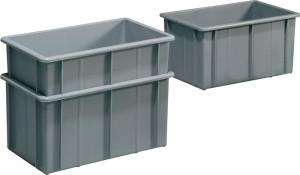 Pojemnik transportowy kątowy 20,0 l PE szary dł. 600 x szer. 400 x wys. 120 mm