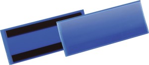 Kieszeń do etykiet szer. 210 x wys. 74 mm niebieska magnetyczna 50