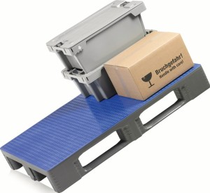 Paleta z tworzywa sztucznego dł. 1200 x szer. 800 x wys. 160 mm 3 płozy zamknięt