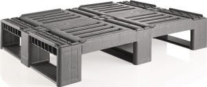 Paleta z tworzywa sztucznego dł. 800 x szer. 600 x wys. 160 mm 3 płozy z krawędz