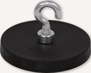 Magnes neodymowy śred. 43 mm gumowany magnes, ze śred. haka 6,4 mm 5 szt./karto