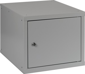 Szafa z półkami zamykanymi jasnoszary/jasnoszary wys. 350 x szer. 400 x gł. 450