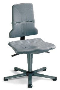 Krzesło robocze obrotowe Sintec A ślizgacze polipropylen szary 430–580 mm BIMOS
