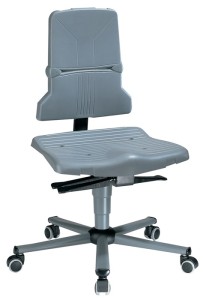 Krzesło robocze obrotowe Sintec B kółka polipropylen szary 430–580 mm BIMOS