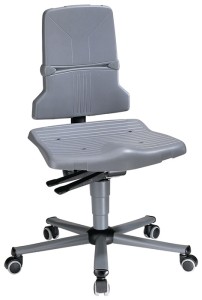 Krzesło robocze obrotowe Sintec C kółka polipropylen szary 430–580 mm BIMOS