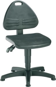 Krzesło robocze obrotowe ISITEC ślizgacze pianka integralna czarna 430–600 mm BI