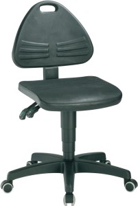 Krzesło robocze obrotowe ISITEC kółka pianka integralna czarna 430–600 mm BIMOS