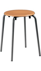 Taboret wys. siedz. 500 mm śred. siedz. 300 mm rura okrągła antracyt buk lakiero