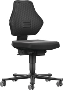 Krzesło robocze obrotowe Air Flow kółka tkanina Supertec czarna 450–600 mm BIMOS