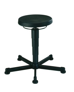 Taboret obrotowy ślizgacze pianka integralna czarna regulacja wys. siedz. 460‒63