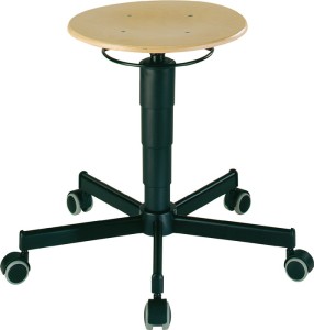 Taboret obrotowy kółka buk naturalny regulacja wys. siedz. 460‒630 mm BIMOS