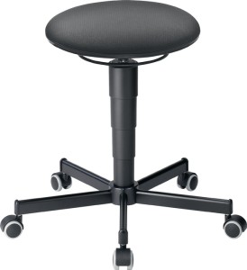 Taboret obrotowy kółka tkanina Supertec szare regulacja wys. siedz. 460‒630 mm B