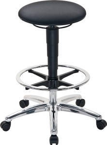 Taboret obrotowy kółka blok. p. siadania + z podn. tkanina Supertec szare regula