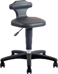Taboret obrotowy Flex kółka pianka integralna czarna regulacja wys. siedz. 450‒6