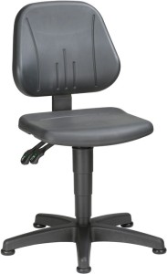 Krzesło robocze obrotowe Unitec ślizgacze pianka integralna czarna 440–620 mm BI