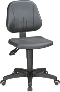 Krzesło robocze obrotowe Unitec kółka pianka integralna czarna 440–620 mm BIMOS