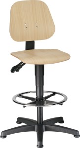 Krzesło robocze obrotowe Unitec ślizgacze podłogowe + podnóżek buk 580–850 mm BI