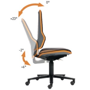 Krzesło robocze obrotowe Neon kółka bez elementy tapicerki szary 450–620 mm tech