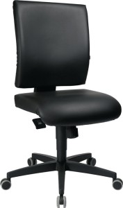 Krzesło robocze obrotowe Lightstar 10 kółka poszycie ze szt. skóry czarny 410-53