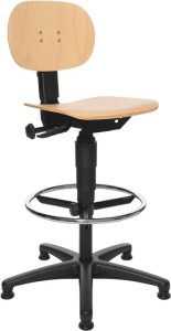 Krzesło robocze obrotowe Tec 11 ślizgacze podłogowe + podnóżek buk 590–840 mm TO