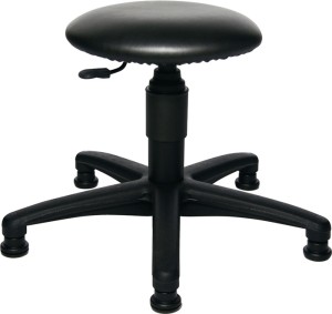 Taboret obrotowy ze ślizgami tapicerka ze sztucznej skóry czarna regulacja wys.