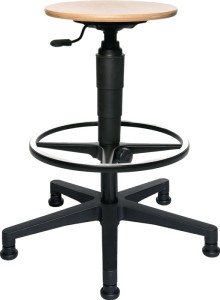 Taboret obrotowy ze ślizgaczem buk regulacja wys. siedz. 540-800 mm TOPSTAR