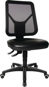 Krzesło robocze obrotowe TEC 80 kółka pianka poliuretanowa czarna 410-540 mm TOP