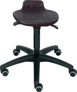 Taboret obrotowy kółka pianka PU czarny regulacja wys. siedz. 450-640 mm LOTZ