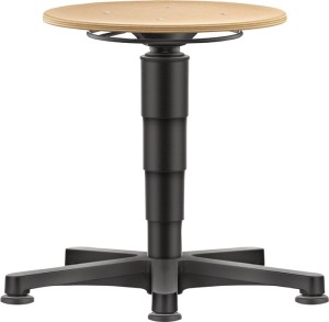 Taboret obrotowy ślizgacz podłogowy buk naturalny regulacja wys. siedz. 450-650