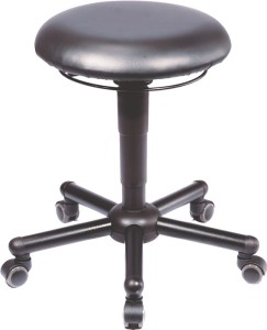 Taboret obrotowy A19 z kółkami sztuczna skóra czarny regulacja w. siedz. 465-595