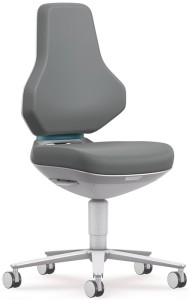 Krzesło robocze obrotowe TEXON kółka Skintec szary 450–620 mm BIMOS