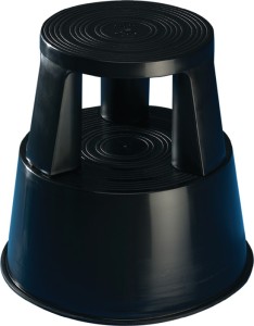 Hoker na rolkach tworzywo szt. czarne wysokość z/bez obciążenia 425/430 mm górna