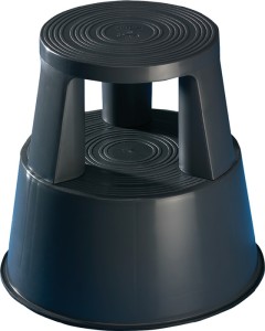 Hoker na rolkach tworzywo szt. szare wysokość z/bez obciążenia 425/430 mm górna