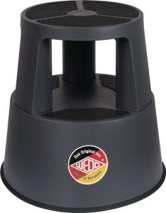 Hoker na rolkach PP i TPE szary wysokość z/bez obciążenia 420/428 mm górna śred.