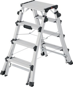 Drabina D100 Topline aluminium stopnie 2 x 4 - 2 x 6 wysokość całkowita 981-1430