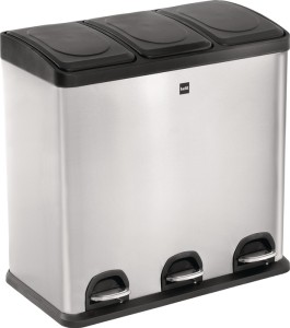 Kosz na odpady z pedałem Helit the separator 3x 20 l śred.xwys.592 mm stal szlac