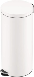 Kosz na odpady z pedałem Selekta 30 l śred.290xwys.640 mm biała blacha stalowa H