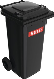 Duży pojemnik na śmieci 120 l HDPE szary antracyt mobilny, wg EN 840 SULO